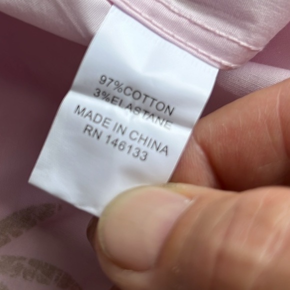 NWT Anchor Boys pale pink with palm trees button down short sleeve shirt. Large - Picture 6 of 8